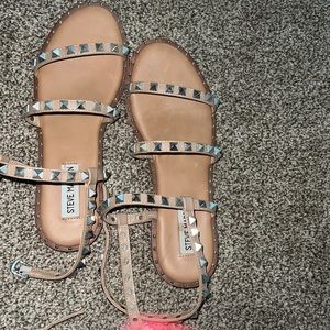 Steve Madden studded sandals size 7 clear tan straps